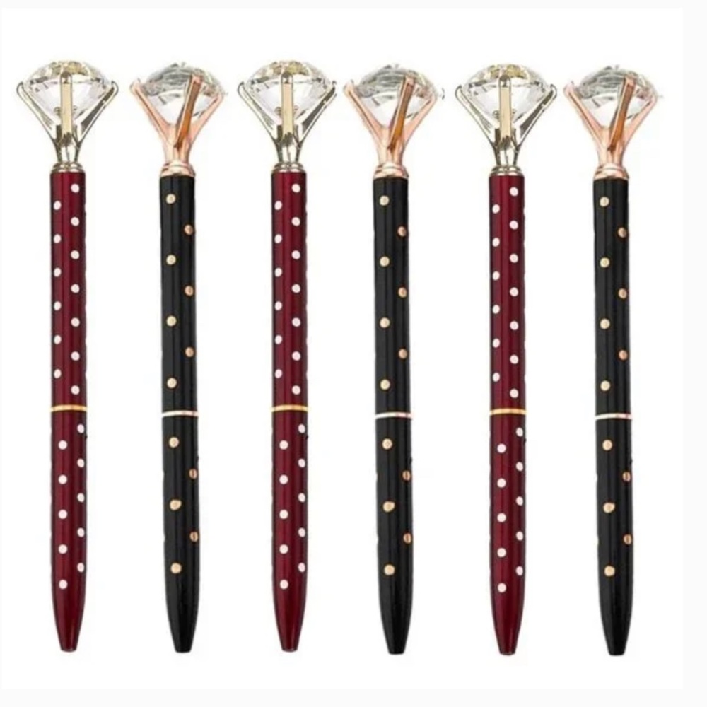 NWT Crystal Diamond Topped Polka Dot Fashion Pens!  You Get One!